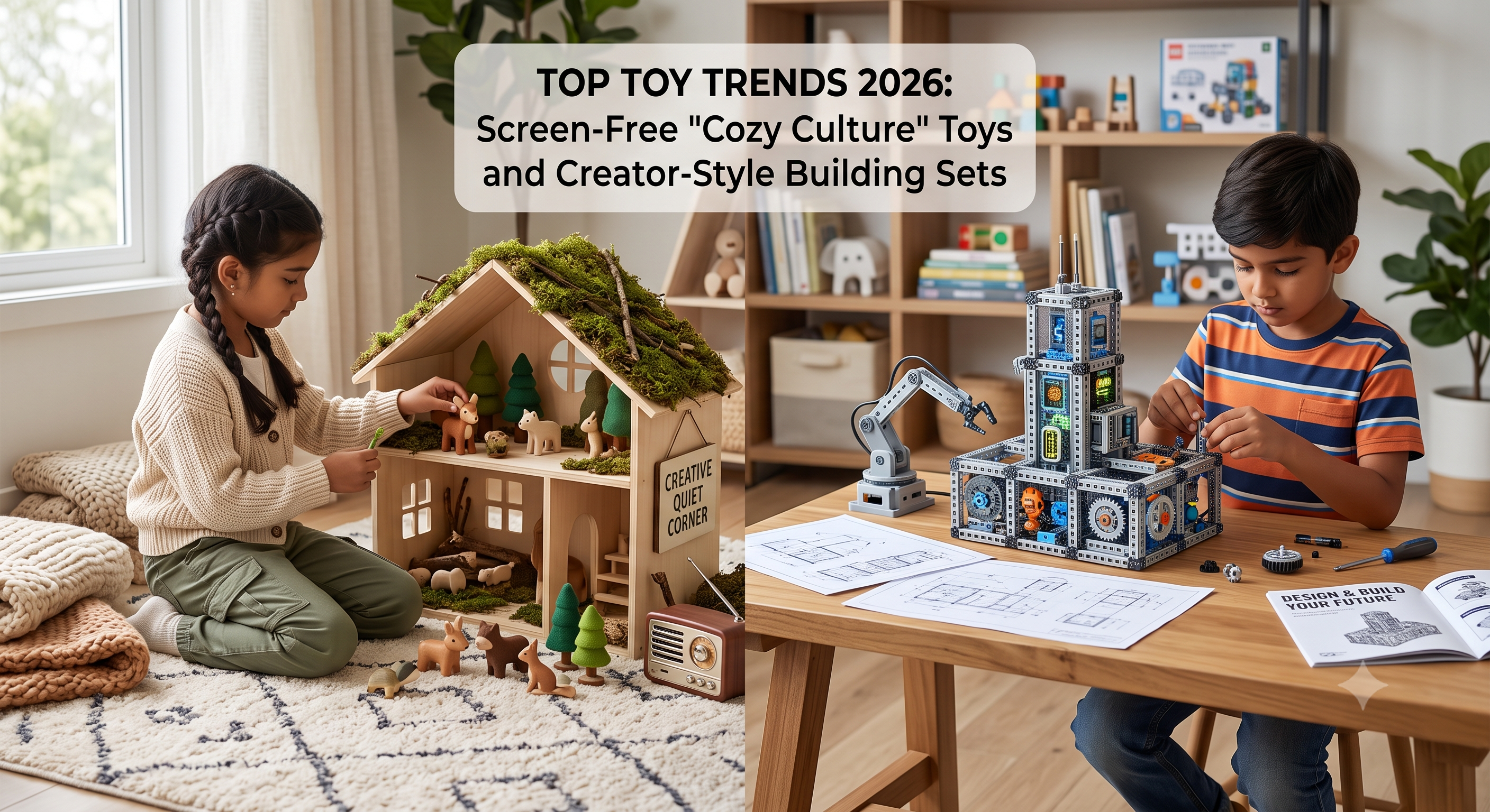 Image for Screen-Free "Cozy Culture" Toys and Creator-Style Building Sets: Top Toy Trends for Kids in 2026