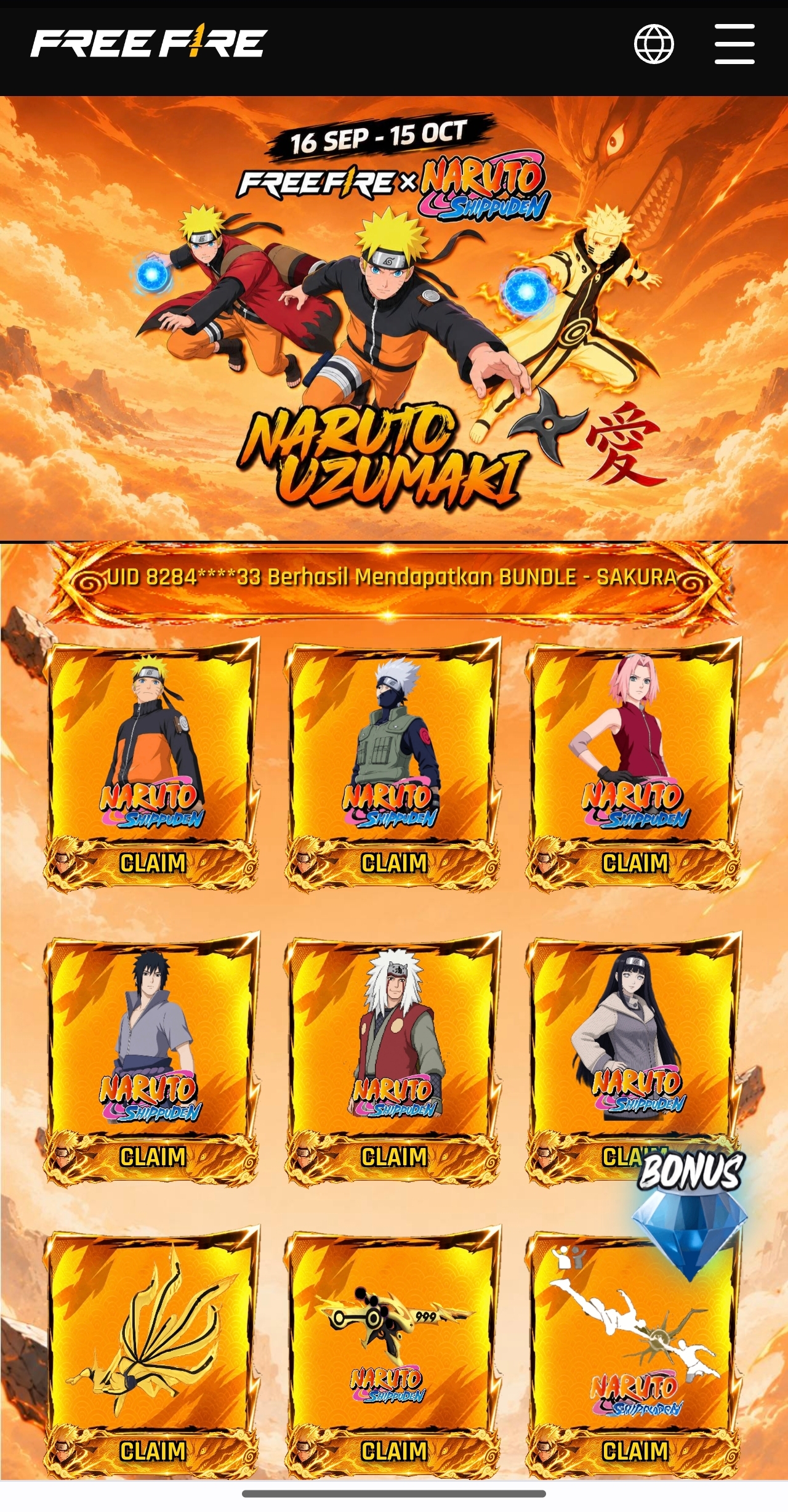 NARUTO CLAIM