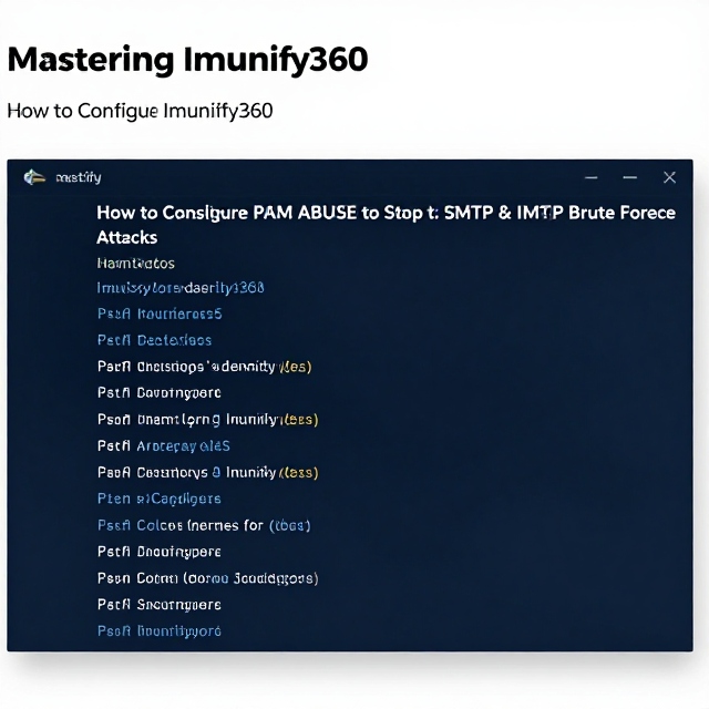 Mastering Imunify360: How to Configure PAM_ABUSE to Stop SMTP & IMAP Brute-Force Attacks