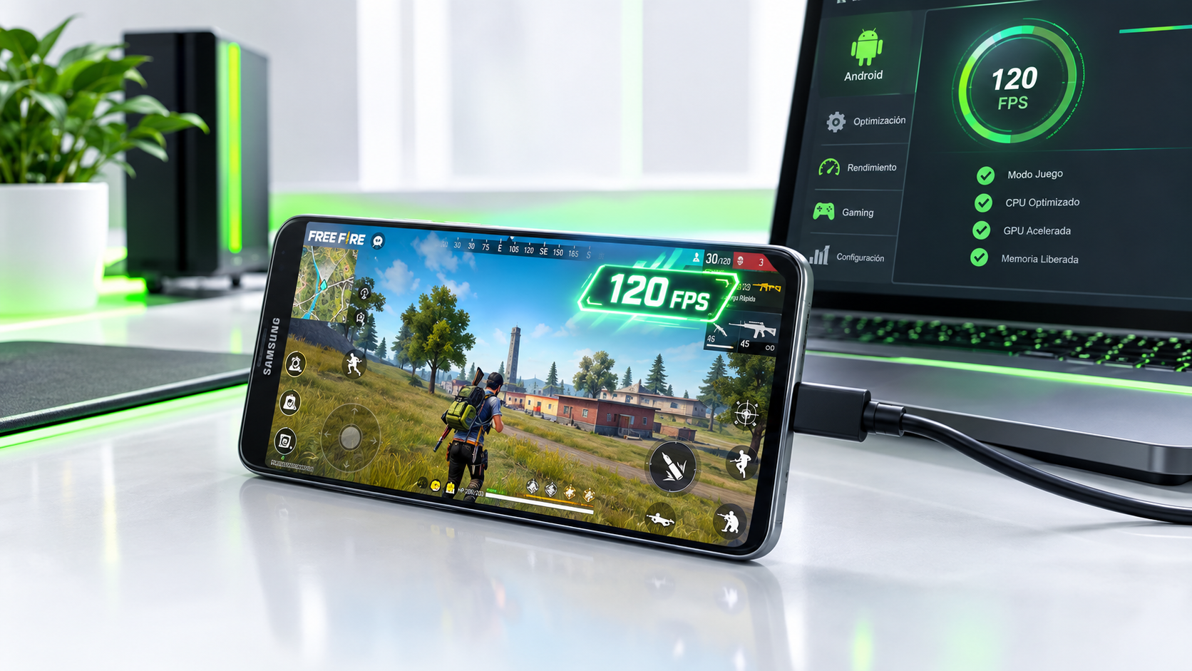 Samsung Galaxy S20 FE con Free Fire a 120 FPS